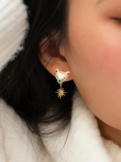 Boucles d'oreilles pendantes ours polaire - Arctique>NACH BIJOUX New