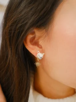 Boucles d'oreilles pendantes ours polaire - Arctique><noscript><img width=