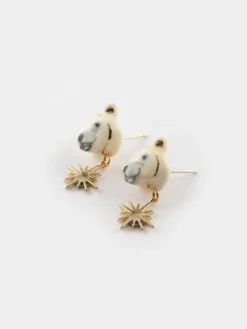 Boucles d'oreilles pendantes ours polaire - Arctique><noscript><img width=