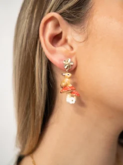 Boucles d'oreilles pendantes lapin et champignons - Il était une fois><noscript><img width=