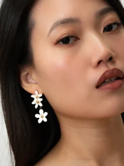 Boucles d'oreilles pendantes fleurs de citron>NACH BIJOUX Sale