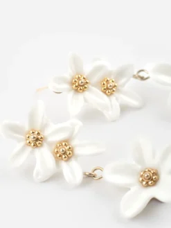 Boucles d'oreilles pendantes fleurs de citron><noscript><img width=