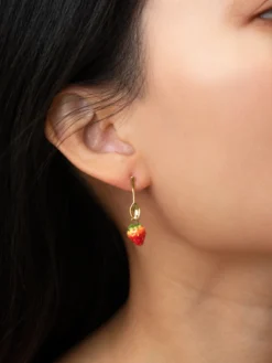 Boucles d'oreilles pendantes cuillère et fraise><noscript><img width=