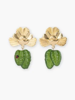 Boucles d'oreilles pendantes - Fleurs et coccinelle>NACH BIJOUX Clearance