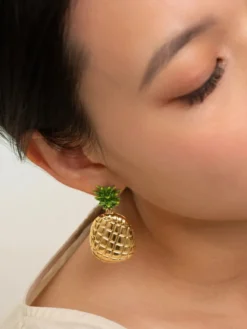 Boucles d’oreilles pendantes ananas><noscript><img width=