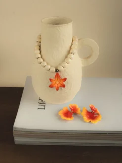 Boucles d’oreilles pendantes feuilles de ginkgo orange><noscript><img width=