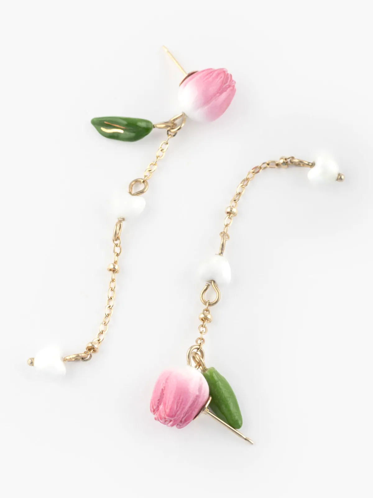 Boucles d’oreilles pendantes chaîne et Tulipe>NACH BIJOUX Best