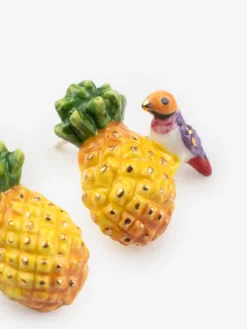Boucles d'oreilles puces - Ananas et oiseau diamant de Gould><noscript><img width=