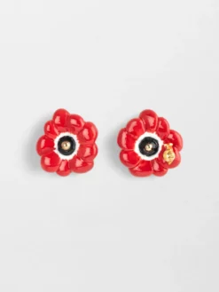 Boucles d'oreilles puces - Anémone rouge>NACH BIJOUX Best