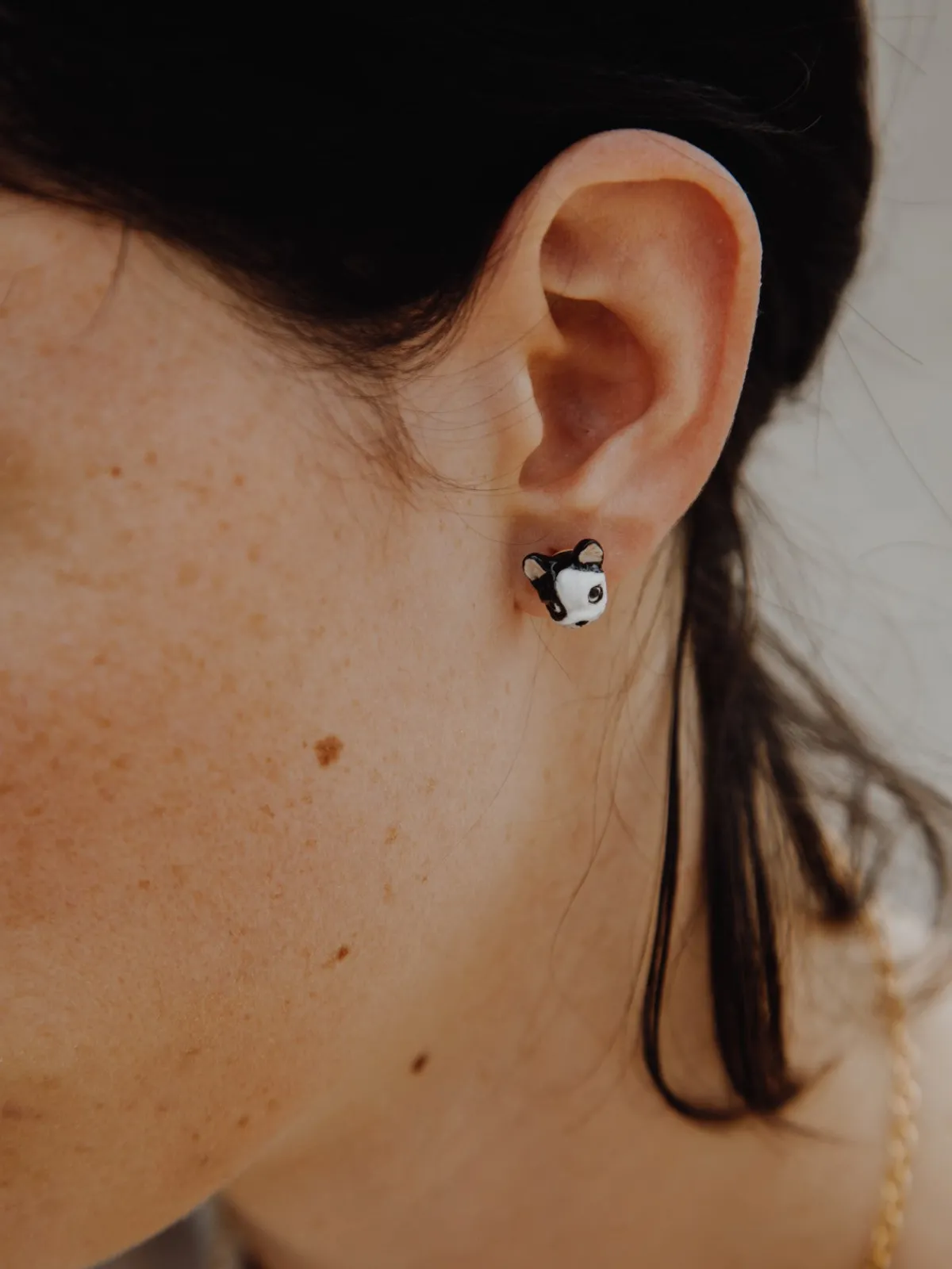 Boucles d'oreilles puces - Bouledogue>NACH BIJOUX Clearance