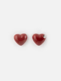Boucles d'oreilles puces - Cœur et coccinelle Chérie Cherry>NACH BIJOUX Outlet