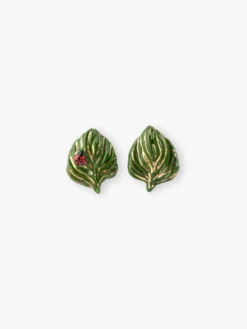 Boucles d'oreilles puces - feuille et coccinelle>NACH BIJOUX
