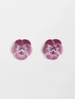 Boucles d'oreilles puces - Fleur pensée>NACH BIJOUX