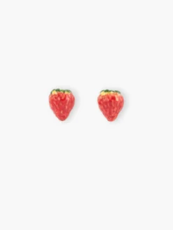 Boucles d'oreilles puces - fraise>NACH BIJOUX Discount