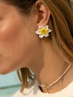 Boucles d'oreilles puces - Jonquille><noscript><img width=