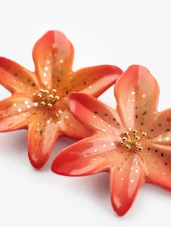Boucles d'oreilles puces - lys Tigrée><noscript><img width=