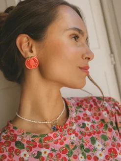 Boucles d'oreilles puces - Maxi tomate>NACH BIJOUX Sale