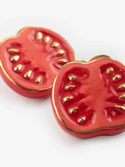 Boucles d'oreilles puces - Maxi tomate><noscript><img width=