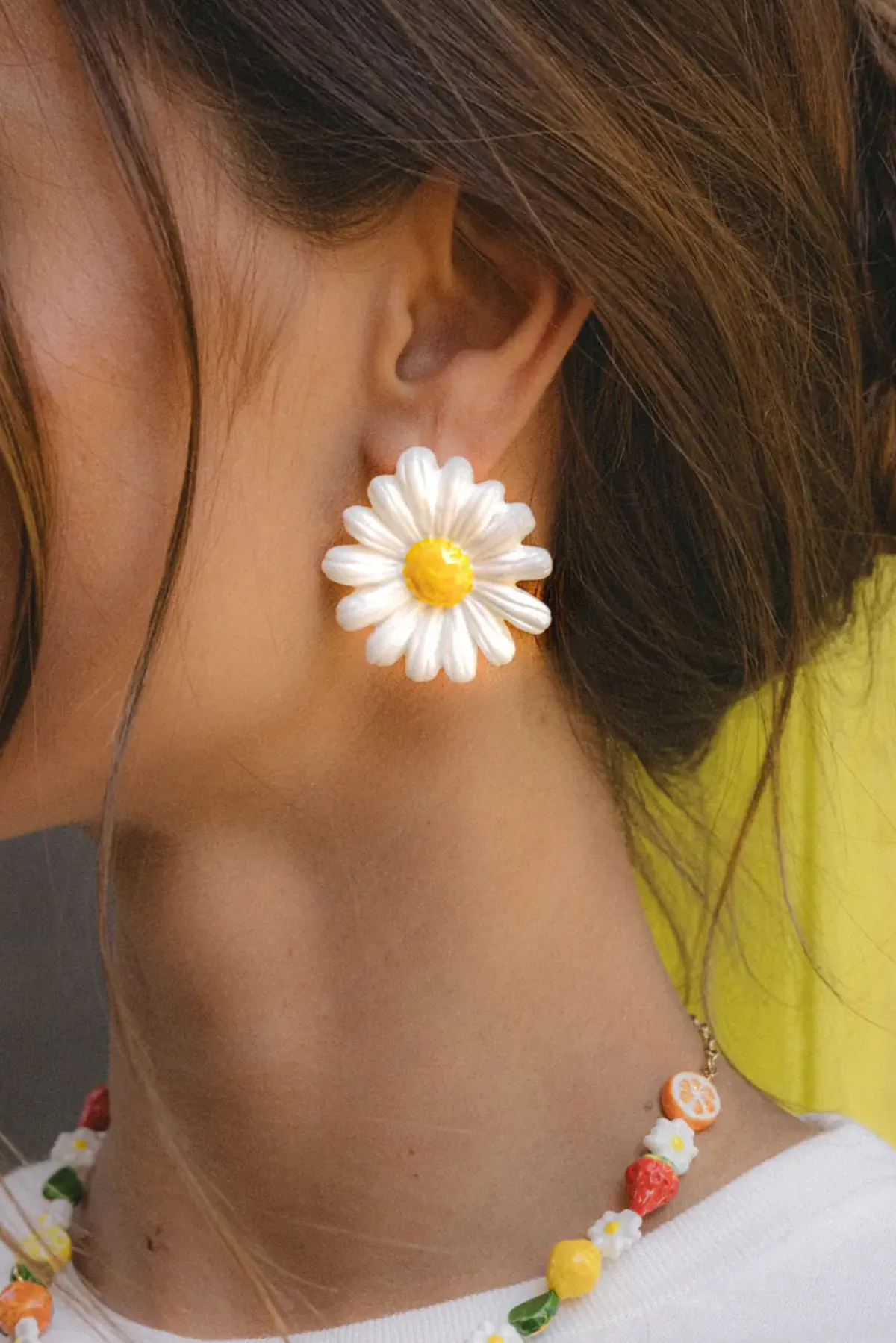 Boucles d'oreilles puces - maxi marguerite>NACH BIJOUX New