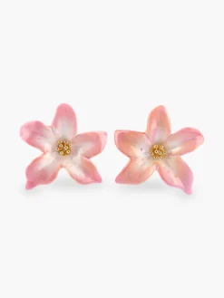 Boucles d'oreilles puces moyennes - Lys rose>NACH BIJOUX Discount