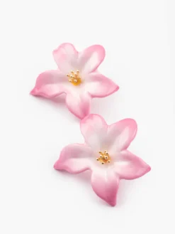 Boucles d'oreilles puces moyennes - Lys rose><noscript><img width=