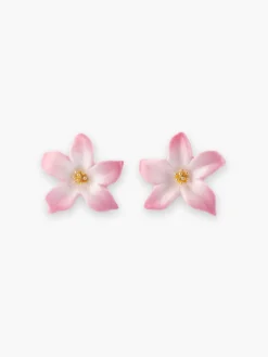 Boucles d'oreilles puces moyennes - Lys rose><noscript><img width=