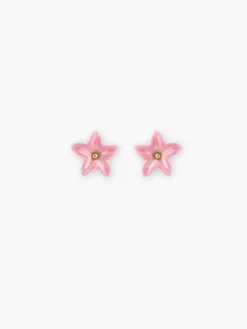 Boucles d'oreilles puces petites - Lys rose><noscript><img width=