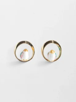 Boucles d'oreilles puces rondes - Oiseau bleu>NACH BIJOUX