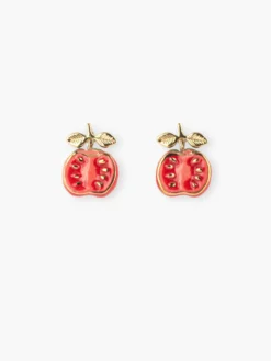 Boucles d'oreilles puces - tomate>NACH BIJOUX New