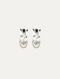 Boucles d'oreilles puces - Tête de cheval blanc>NACH BIJOUX Clearance