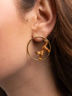 Boucles d'oreilles rondes chat Bengal>NACH BIJOUX Best