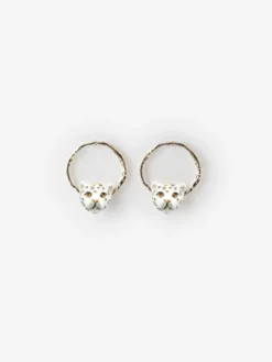 Boucles d'oreilles rondes léopard blanc>NACH BIJOUX Discount