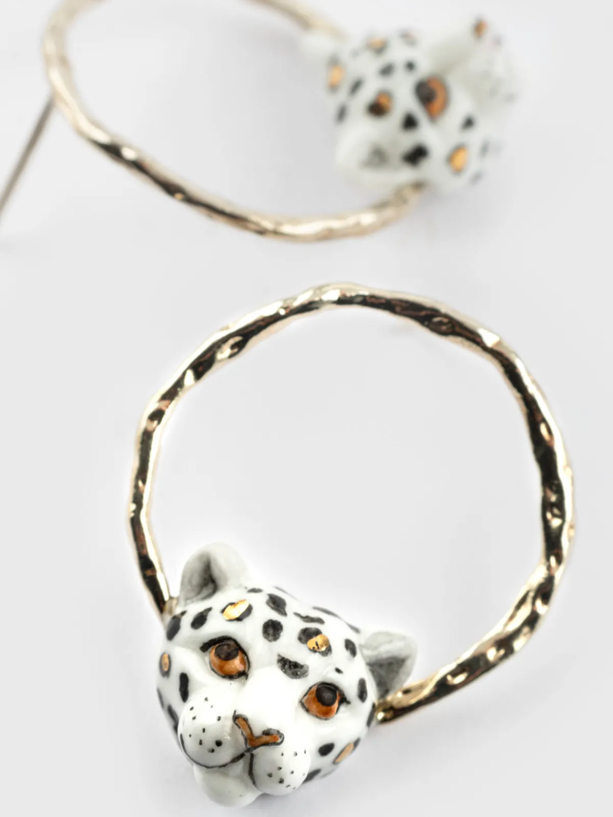 Boucles d'oreilles rondes léopard blanc>NACH BIJOUX Discount