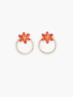 Boucles d’oreilles rondes lys tigrée>NACH BIJOUX Outlet