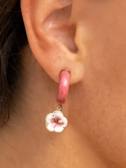 Boucles d'oreilles roses hibiscus>NACH BIJOUX Best