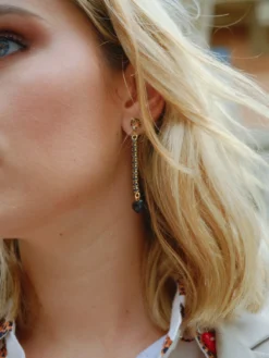 Boucles d'oreilles strass - Premier amour><noscript><img width=
