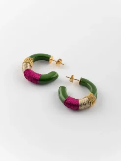 Boucles d'oreilles vert ethnique>NACH BIJOUX Outlet