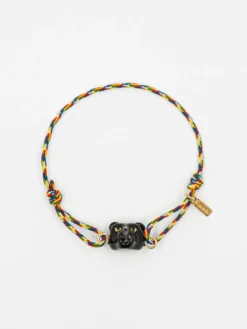 Bracelet cordon multicolore panthère noire>NACH BIJOUX Online