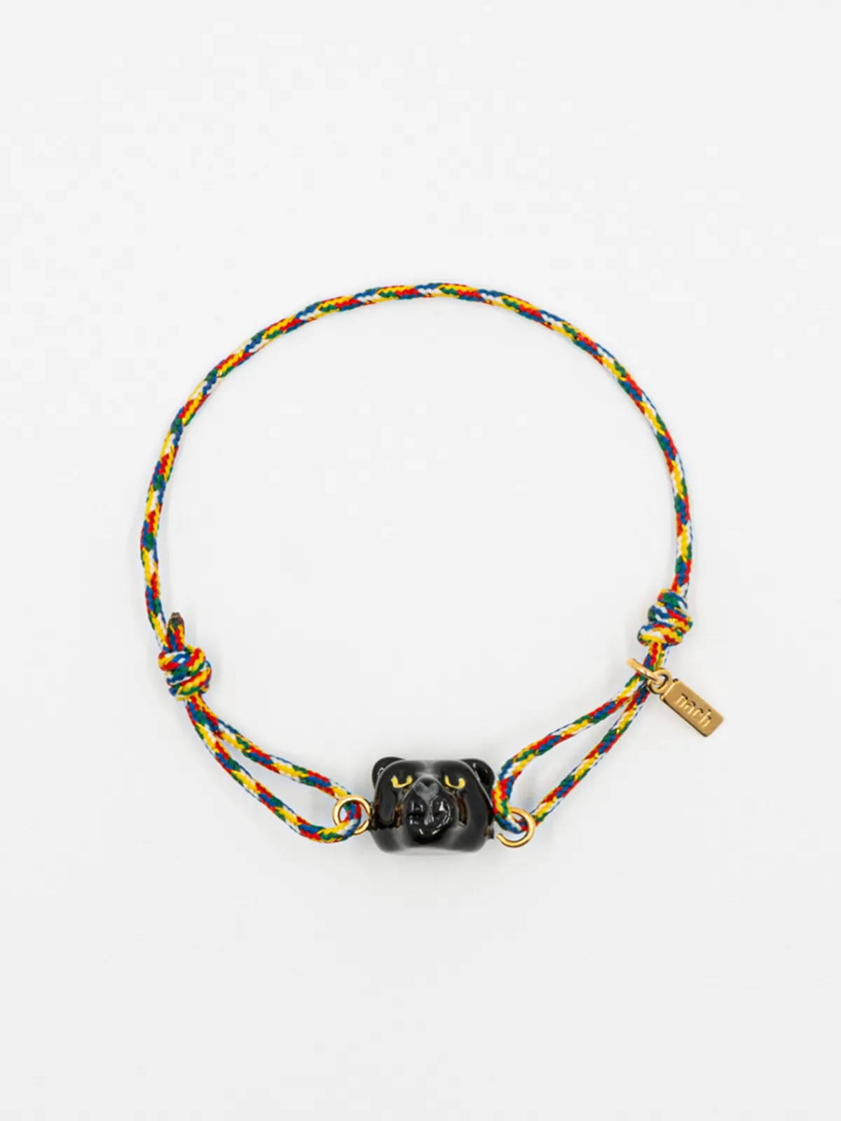 Bracelet cordon multicolore panthère noire>NACH BIJOUX Online