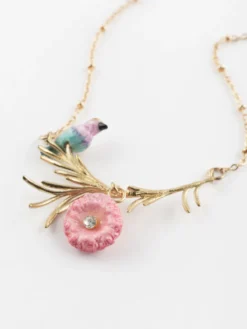 Branch necklace, Roller bird and thistle>NACH BIJOUX