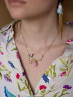 Branch necklace, Roller bird and thistle>NACH BIJOUX