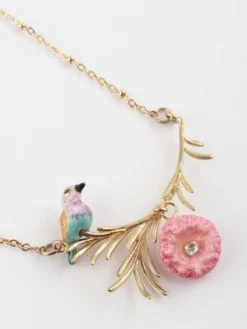 Branch necklace, Roller bird and thistle><noscript><img width=