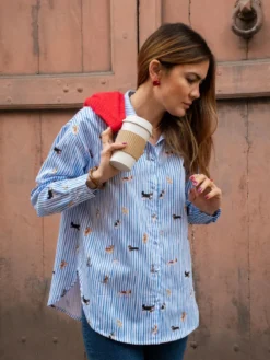 Chemise Oversize rayée - Comme Chiens et Chats><noscript><img width=