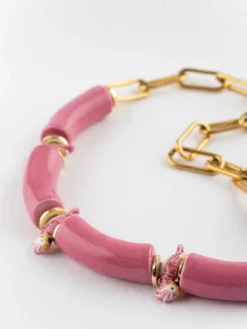 Cockatoo and pink pearl necklace>NACH BIJOUX Hot