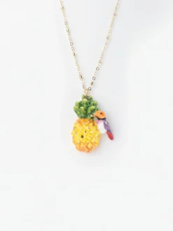 Collier ananas et oiseau diamant de Gould>NACH BIJOUX Hot