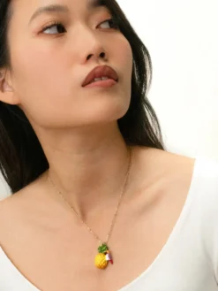 Collier ananas et oiseau diamant de Gould>NACH BIJOUX Hot
