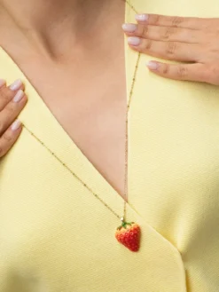 Collier sautoir fraise><noscript><img width=