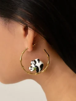 Créoles en bambou pandas>NACH BIJOUX Discount
