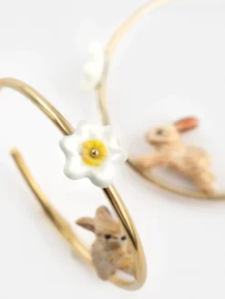 Créoles rondes lapin et jonquille><noscript><img width=