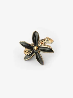 Erine flower and leopard pin>NACH BIJOUX New